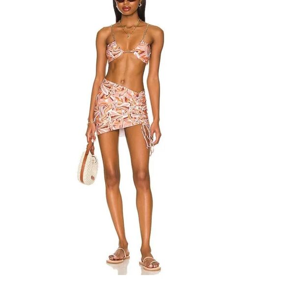 New. L*SPACE orange paisley chain bikini top. Medium. Retails $99 - Picture 10 of 11